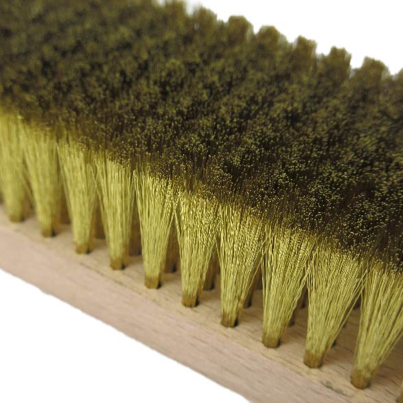Brass hand brush with fine 0.08 mm wire for polishing silver and gold surfaces