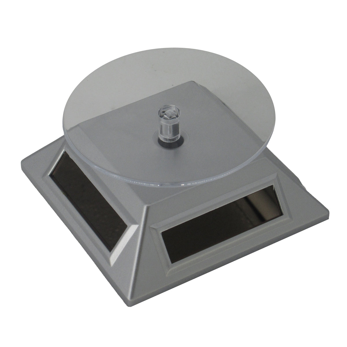 360-degree rotating stand showcasing diamond ring in retail display