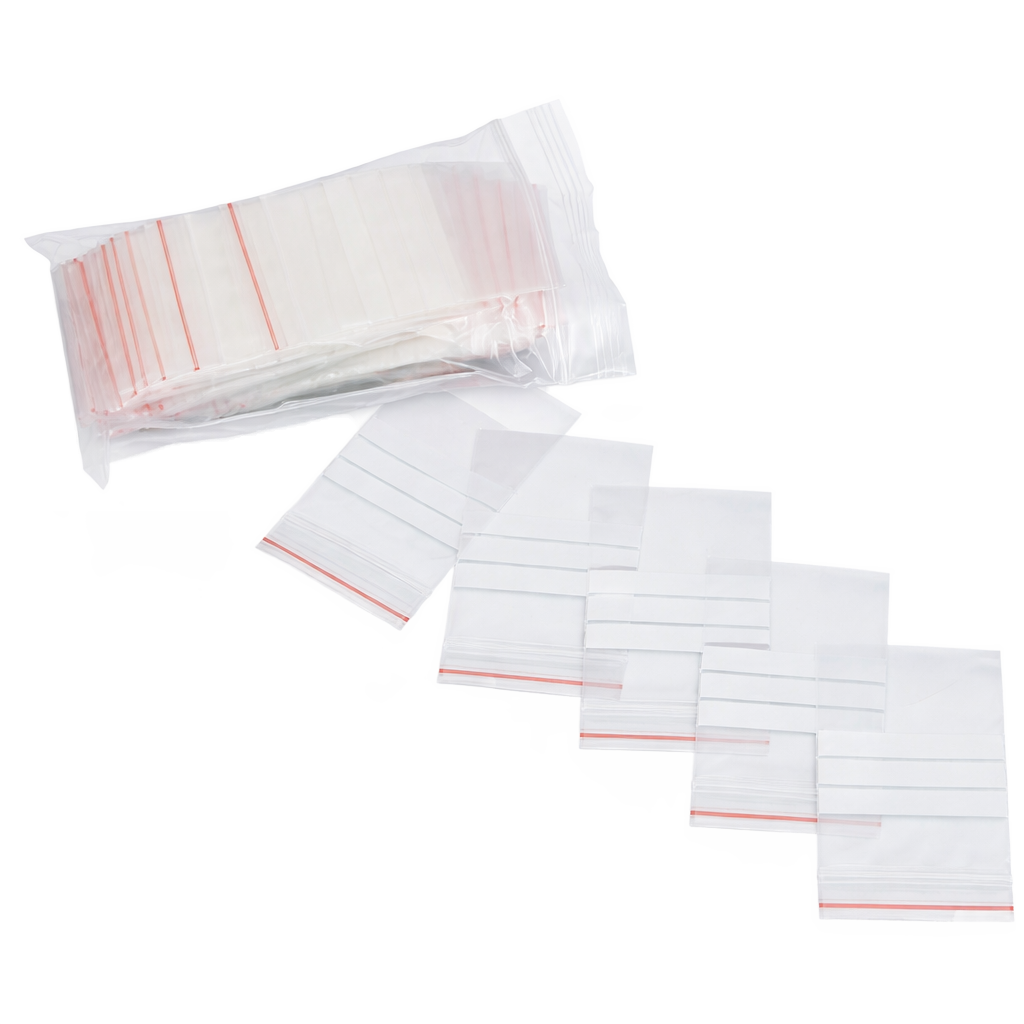 PLASTIC ZIP BAGS & PENS