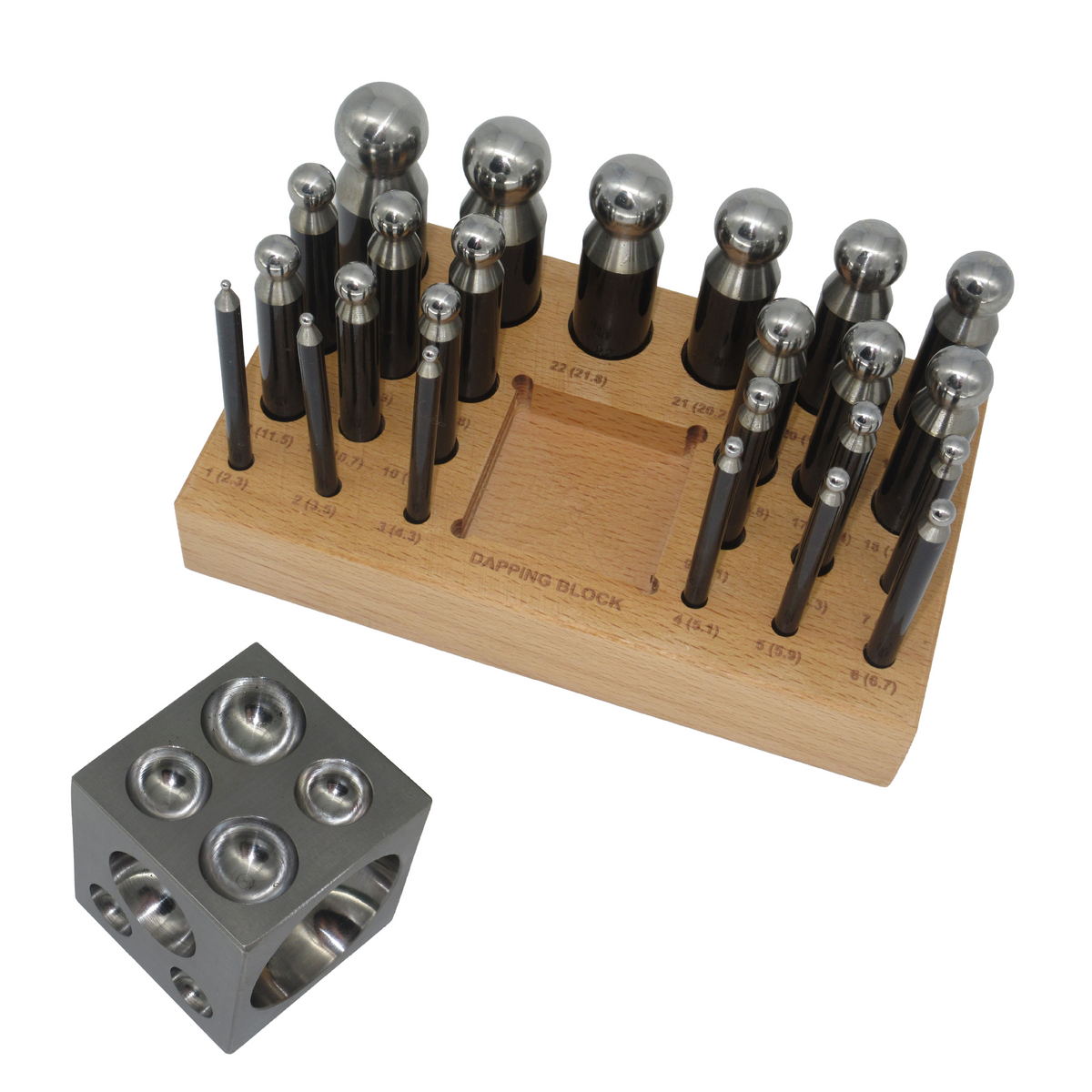 Wooden Base Dapping Punch Set of 24
