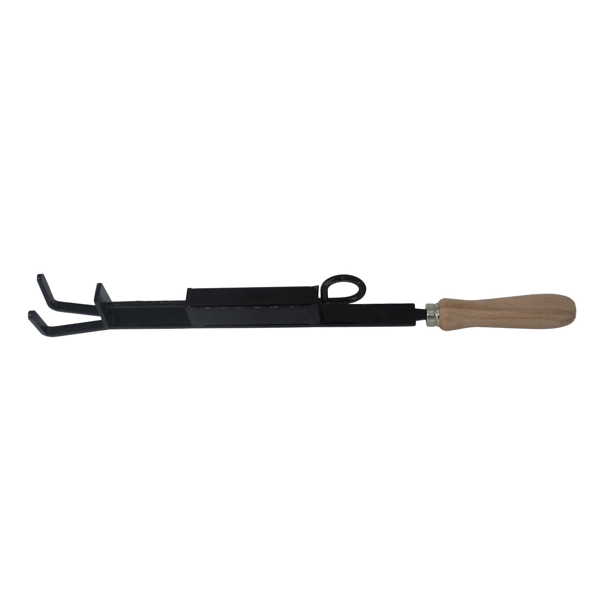 Durable metal crucible holder with ergonomic wooden grip