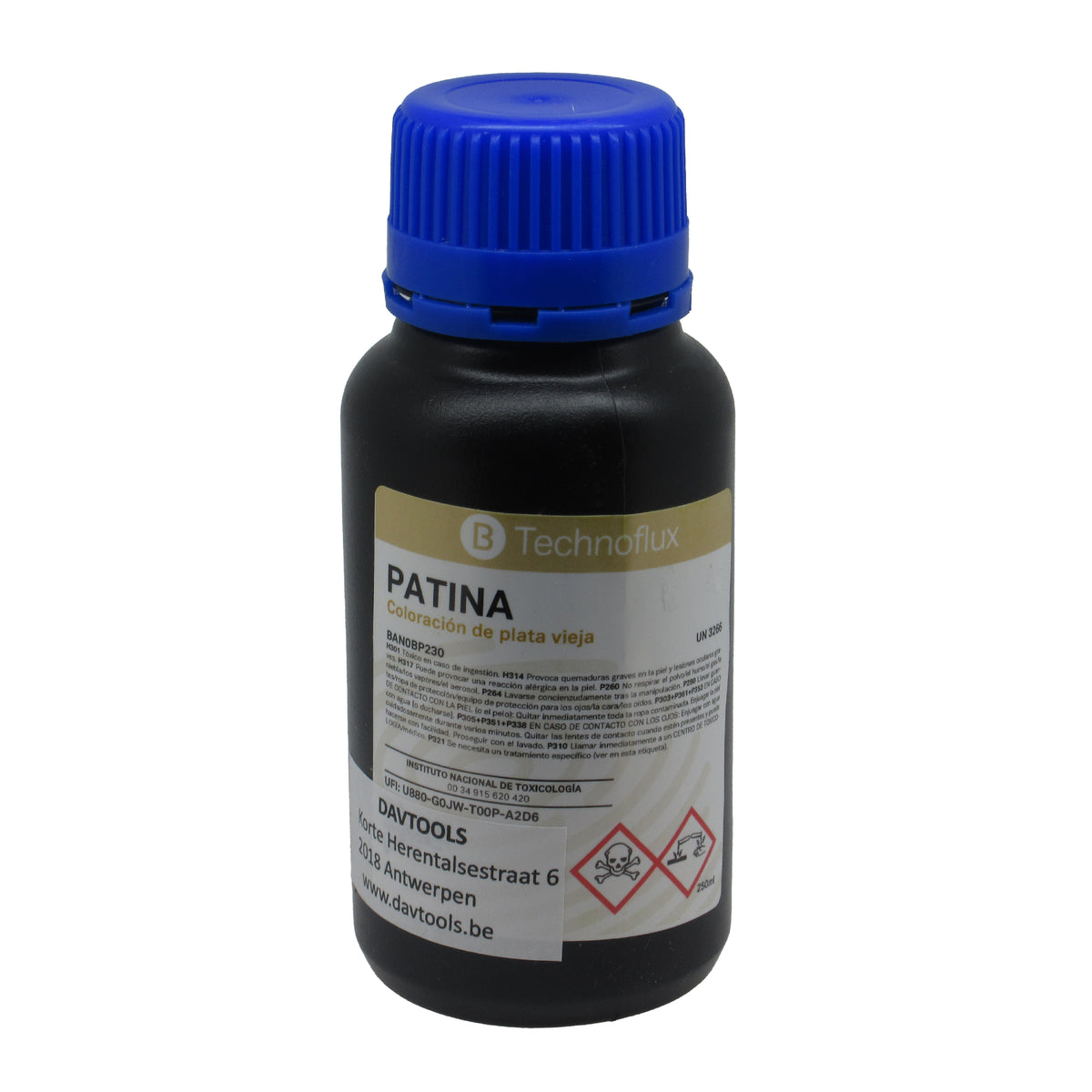 Old silver colouring patina solution 250 ml for oxidizing silver to dark antique finish