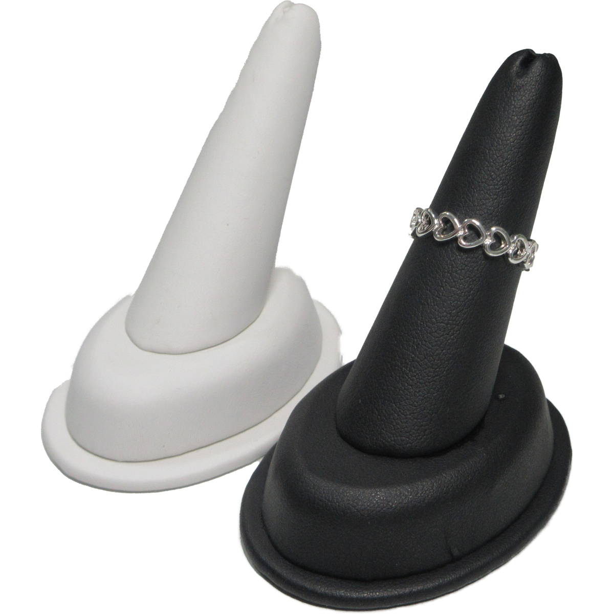 Ring Display - White or Black Simili Leather