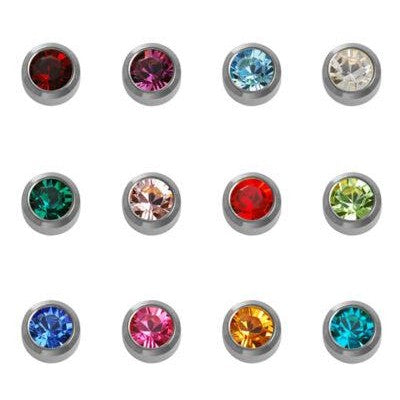 CAFLON BIRTHSTONES - GOLD PLATED OR WHITE STAINLESS - ASS. COLORS