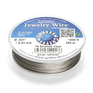 Stainless steel wire - 0.53mm/19strands Clear - 9.15m spool