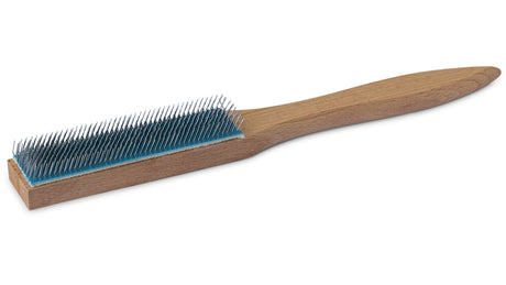 Steel file cleaning brush with wooden handle 240mm