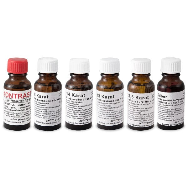 Touchstone gold purity testing kit for jewellers and goldsmiths