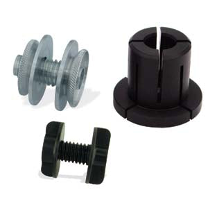 Bristle disc adapter mounts for tapered polishing spindles in aluminium and plastic