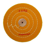Augusta yellow cotton polishing buff disc for scratch removal 6X80