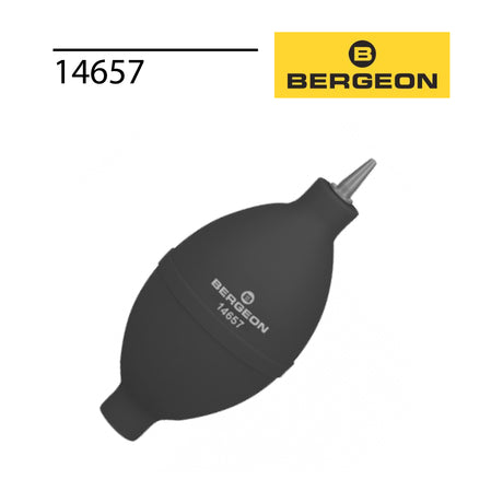Bergeon 14657 anthracite rubber dust blower with PVC nozzle for watchmaking and jewellery cleaning