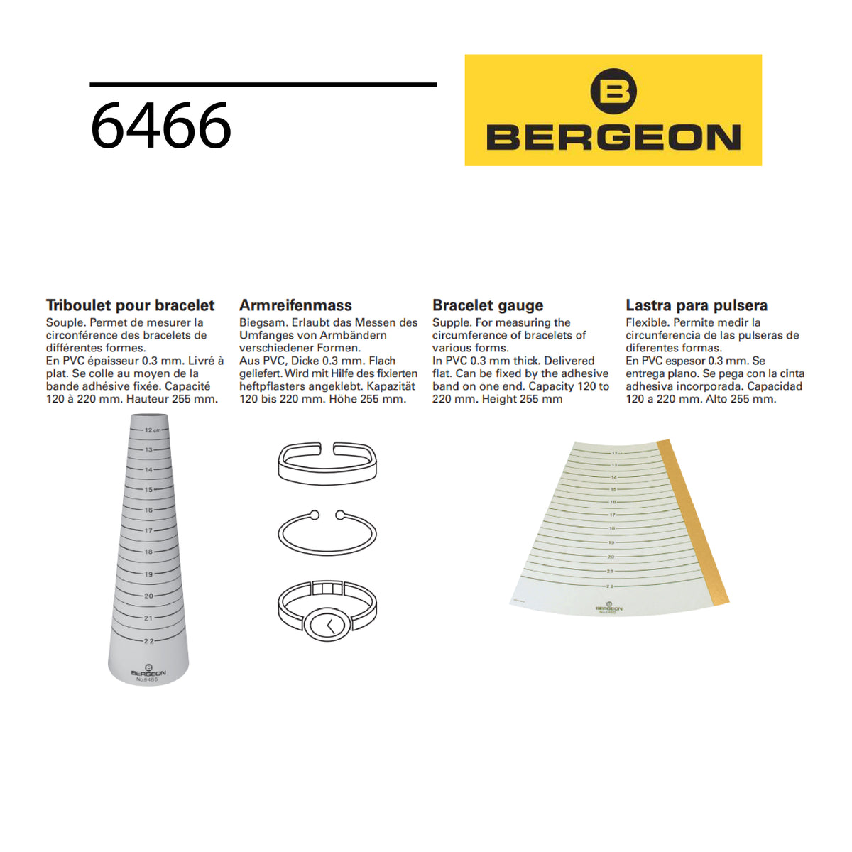 Genuine Bergeon bracelet sizer for jewellers and goldsmiths