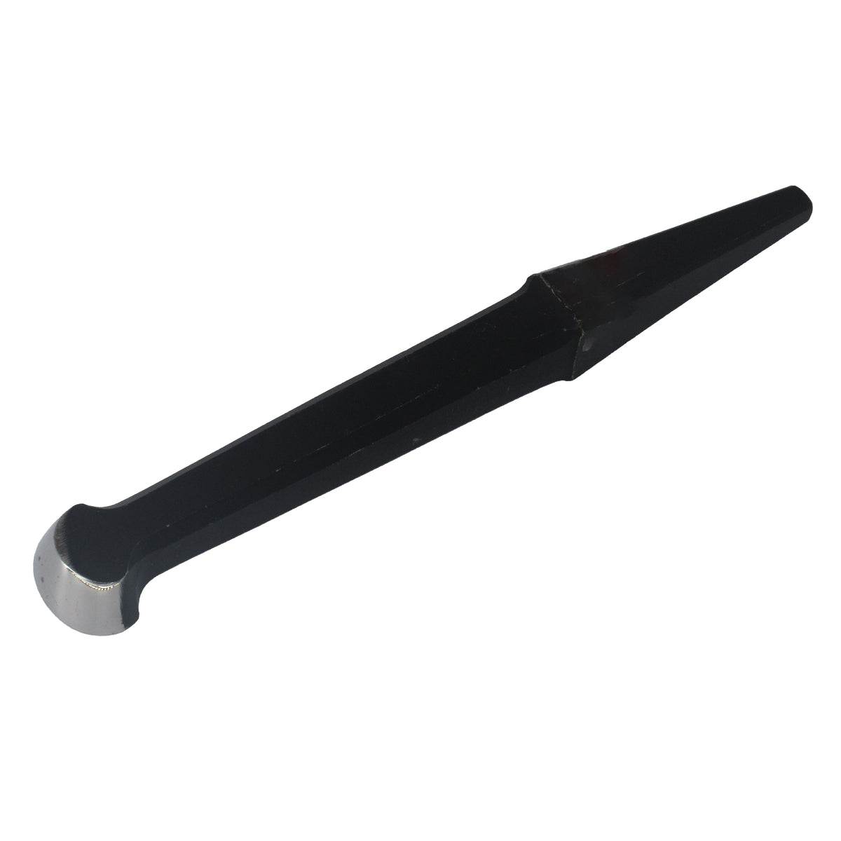Silversmith bordering socket forming tool with concave dull polished surface, 40 mm diameter