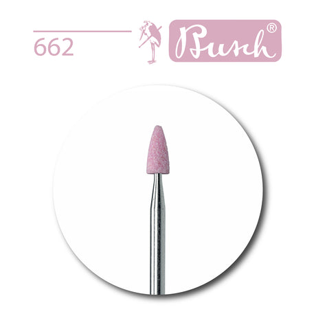 Busch jewellery abrasive point Shape 662 pink aluminium oxide mounted wheel medium grit diameter 3.5mm