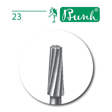 Busch Fig. 23 steel cone bur with 2.35 mm shank made in Germany for jewellery making and precision metalworking