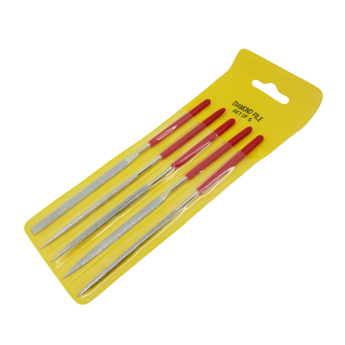 Diamond coated needle file set with comfort handles
