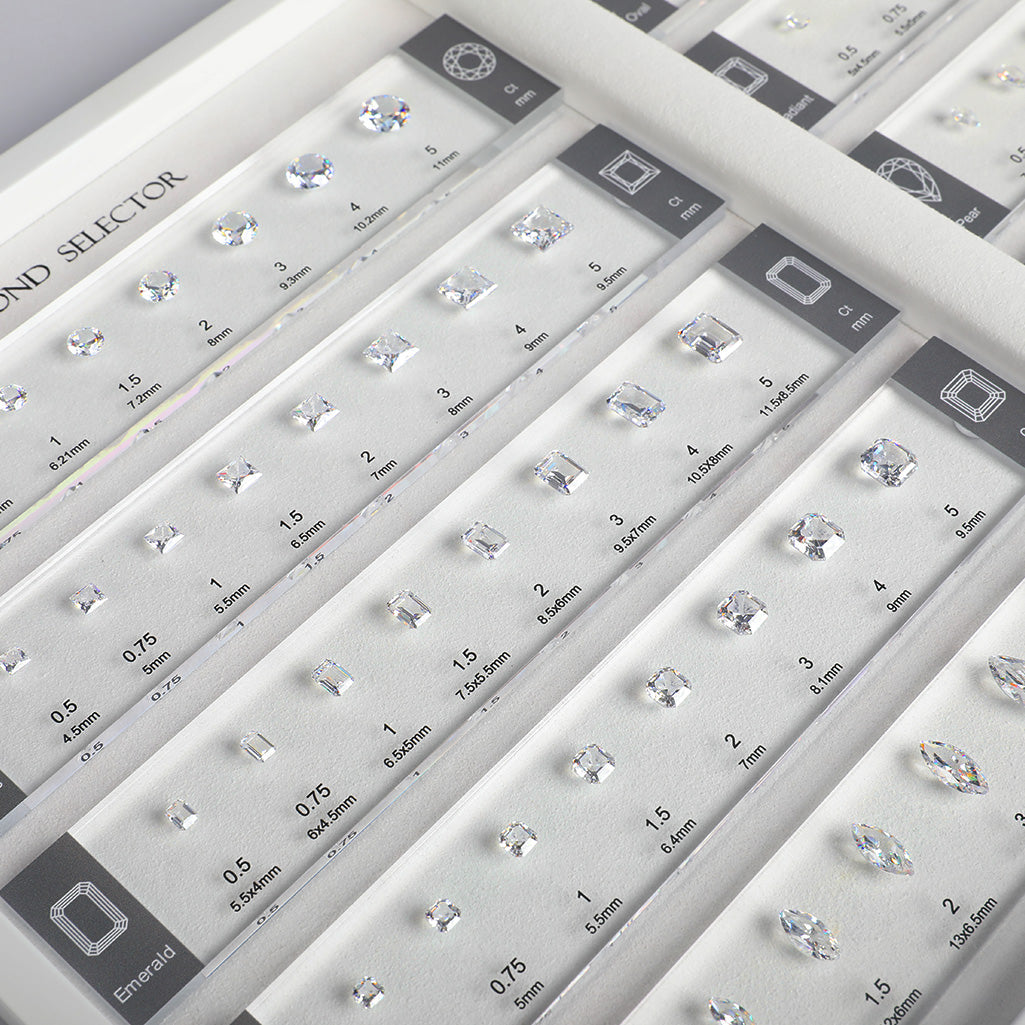 CZ diamond selector helping buyers choose the perfect diamond for an engagement ring