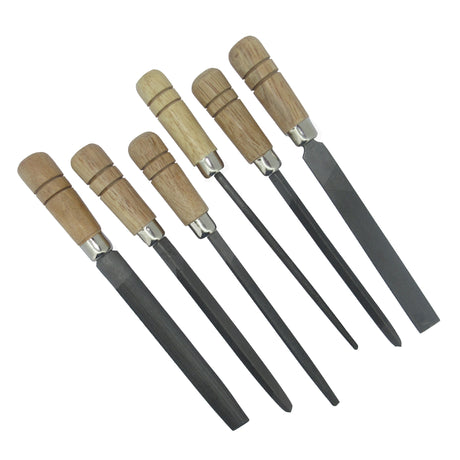 Assorted wooden handle files for jewellery wax carving and goldsmith work