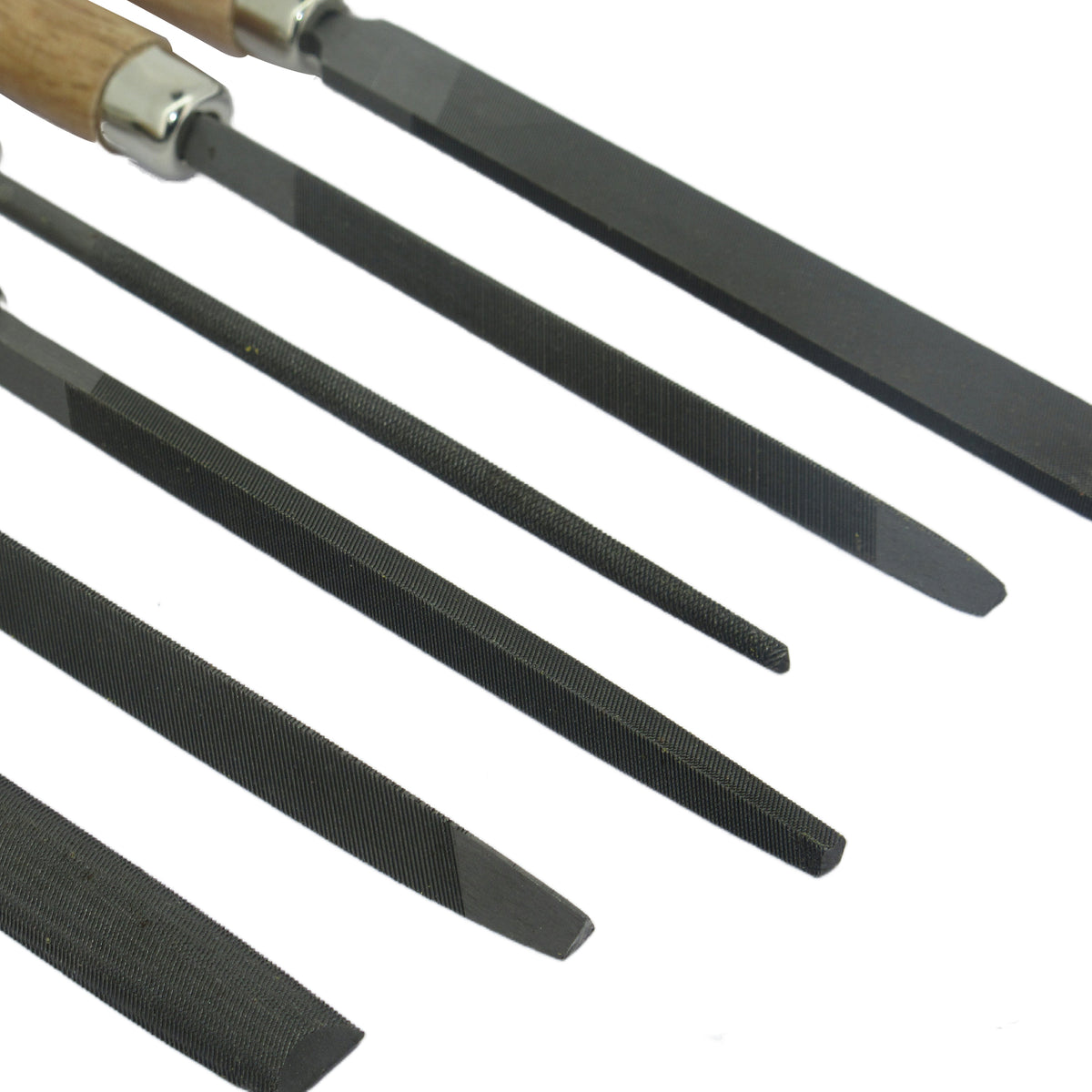 6 piece jewellers needle file set with assorted profiles for goldsmiths, silversmiths and model makers
