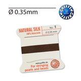 Griffin® Brown 0.35mm silk thread Nr. 1 for pearl stringing