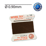 Griffin® Brown pearl knotting thread Nr. 10 0.90mm natural silk