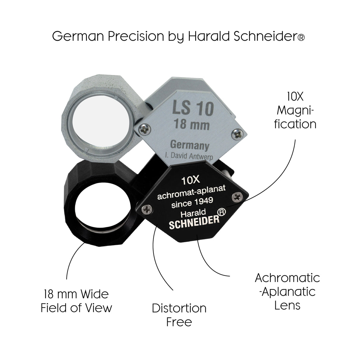 Harald Schneider LS10 10x professional gemological loupe