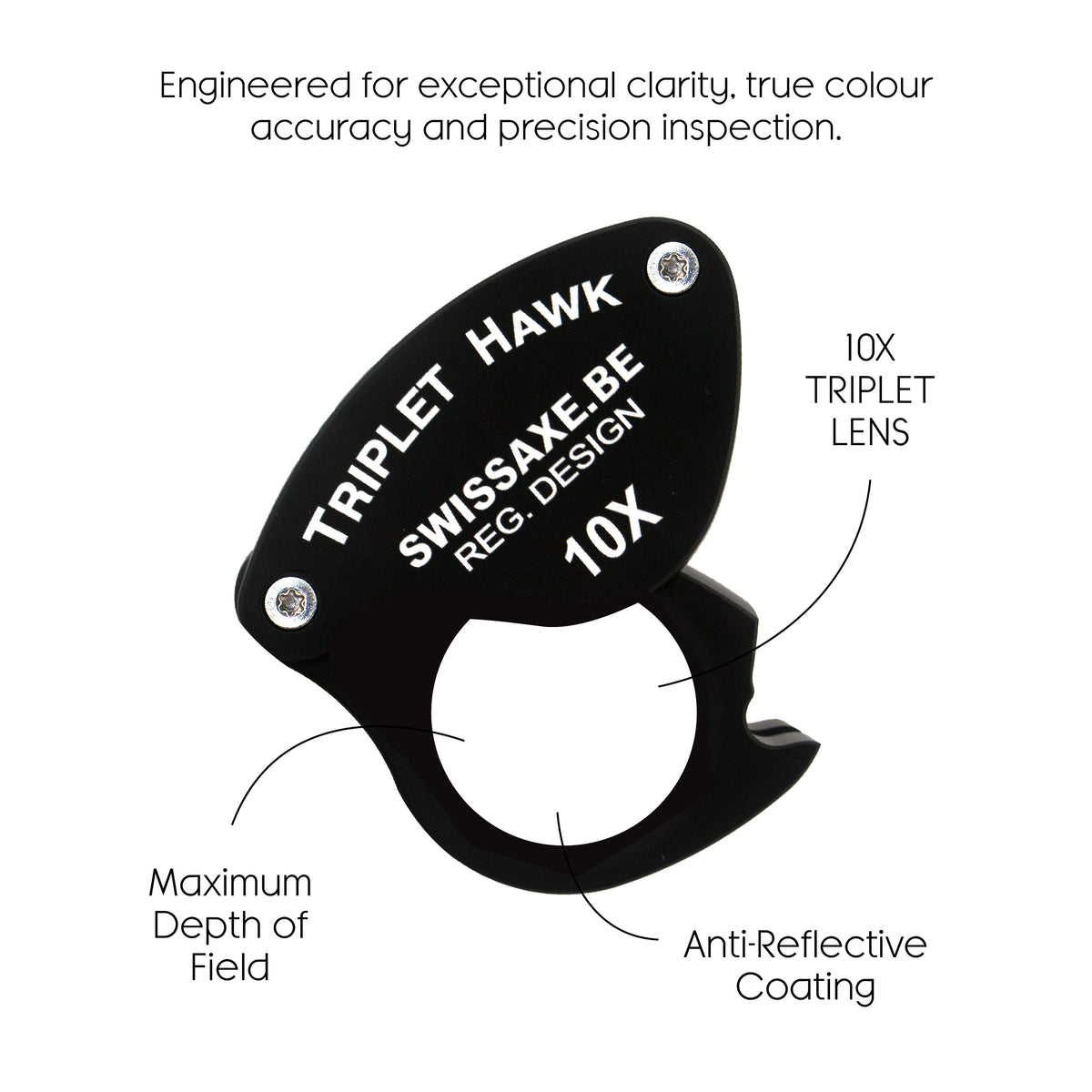 10x optical loupe for gemstone grading and jewellery inspection