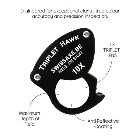 10x optical loupe for gemstone grading and jewellery inspection
