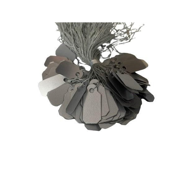 Tags PVC with string - SILVER