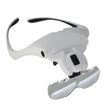 hands free magnifying visor with LED lights and adjustable headband