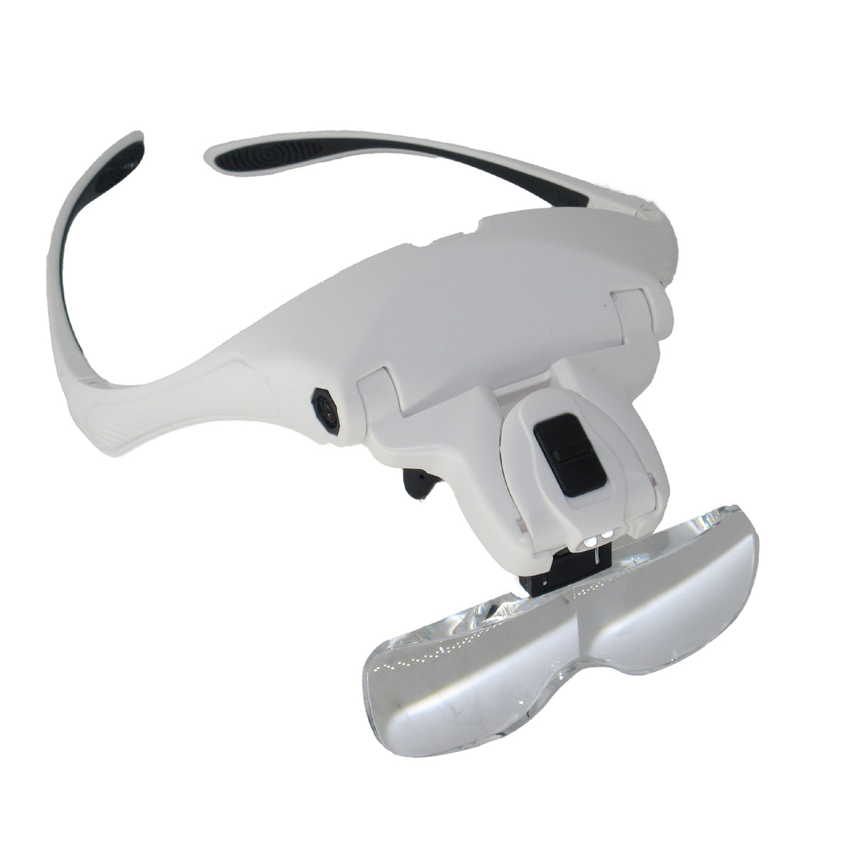 hands free magnifying visor with LED lights and adjustable headband
