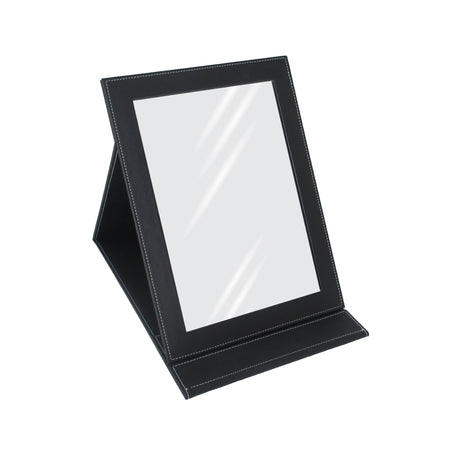 Leather mirror for jewelry display on retail counter