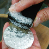 Brass hand brush with fine 0.08 mm wire for polishing silver and gold surfaces