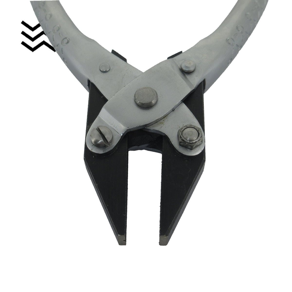 Serrated parallel jaw pliers for secure jewellery gripping and bending