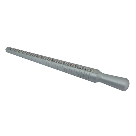 Ring mandrel measuring stick sizes 1 to 36 and 41 to 76 mm