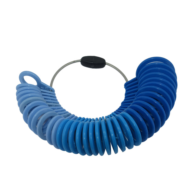 Universal plastic ring sizer set for jewelers measuring ring sizes 1-36