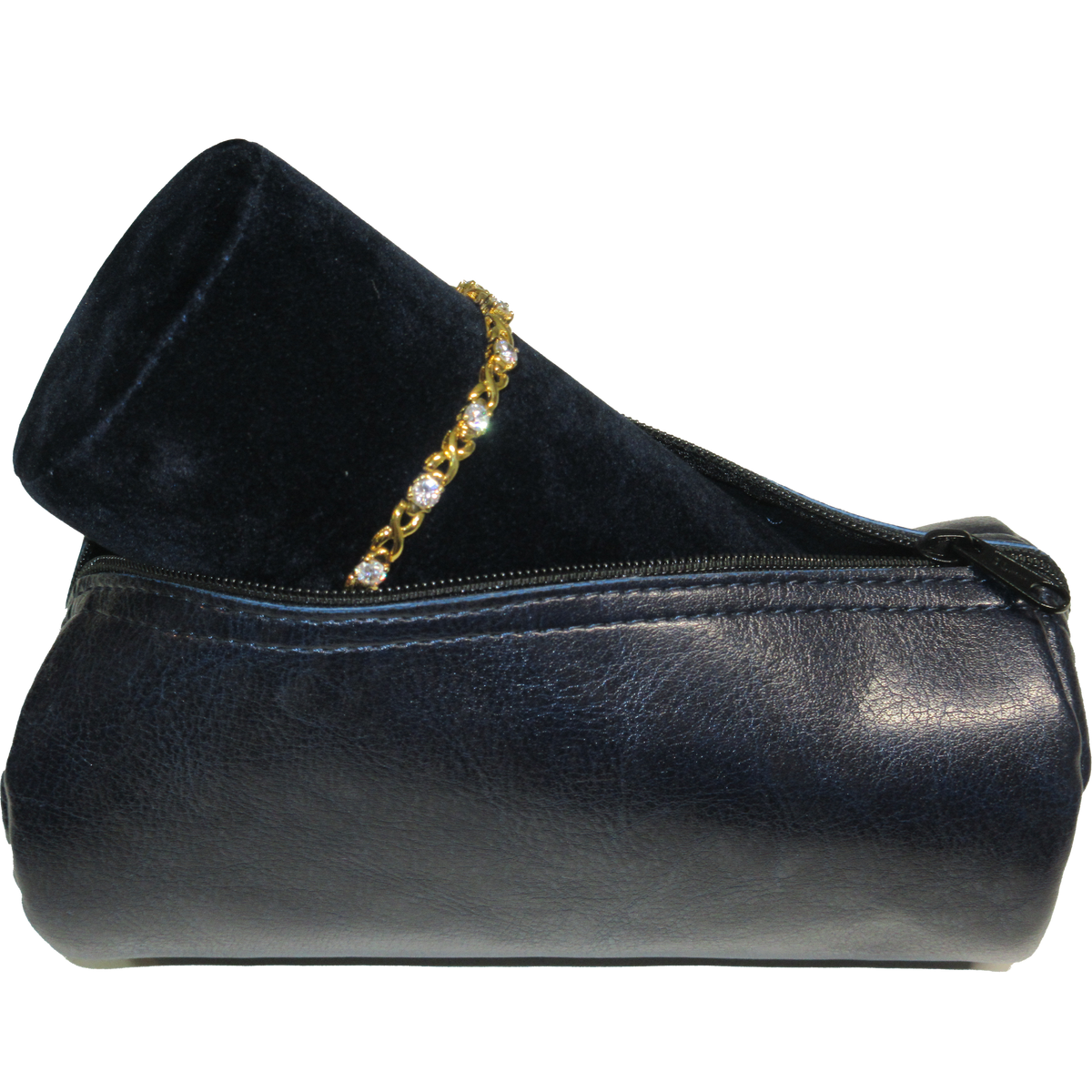 Small Bangle Roll - Simili Leather - Blue