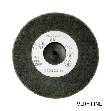 Abrasive fibre satin wheel for jewellery surface finishing