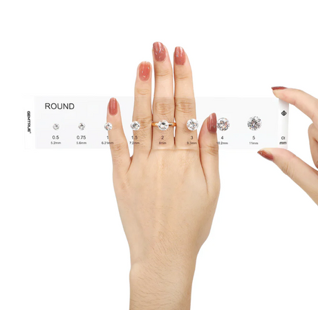jewelry store diamond selector display with cubic zirconia samples