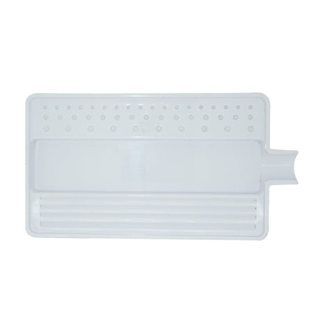 White gemstone tray with multiple hole sizes for grading stones