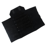Swiss made jewelry roll with 7 bars for rings and travel storage