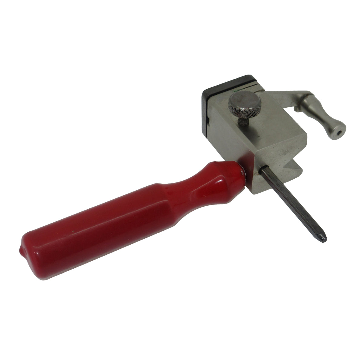 Precision tube and rod cutter for metal stock up to 5mm with V-groove holder