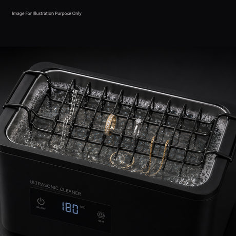 metal ultrasonic cleaner basket rack for organizing rings and necklaces inside cleaning tank