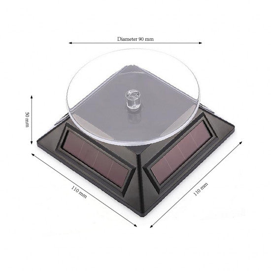 Solar Powered Rotating Turntable - Black or Silver