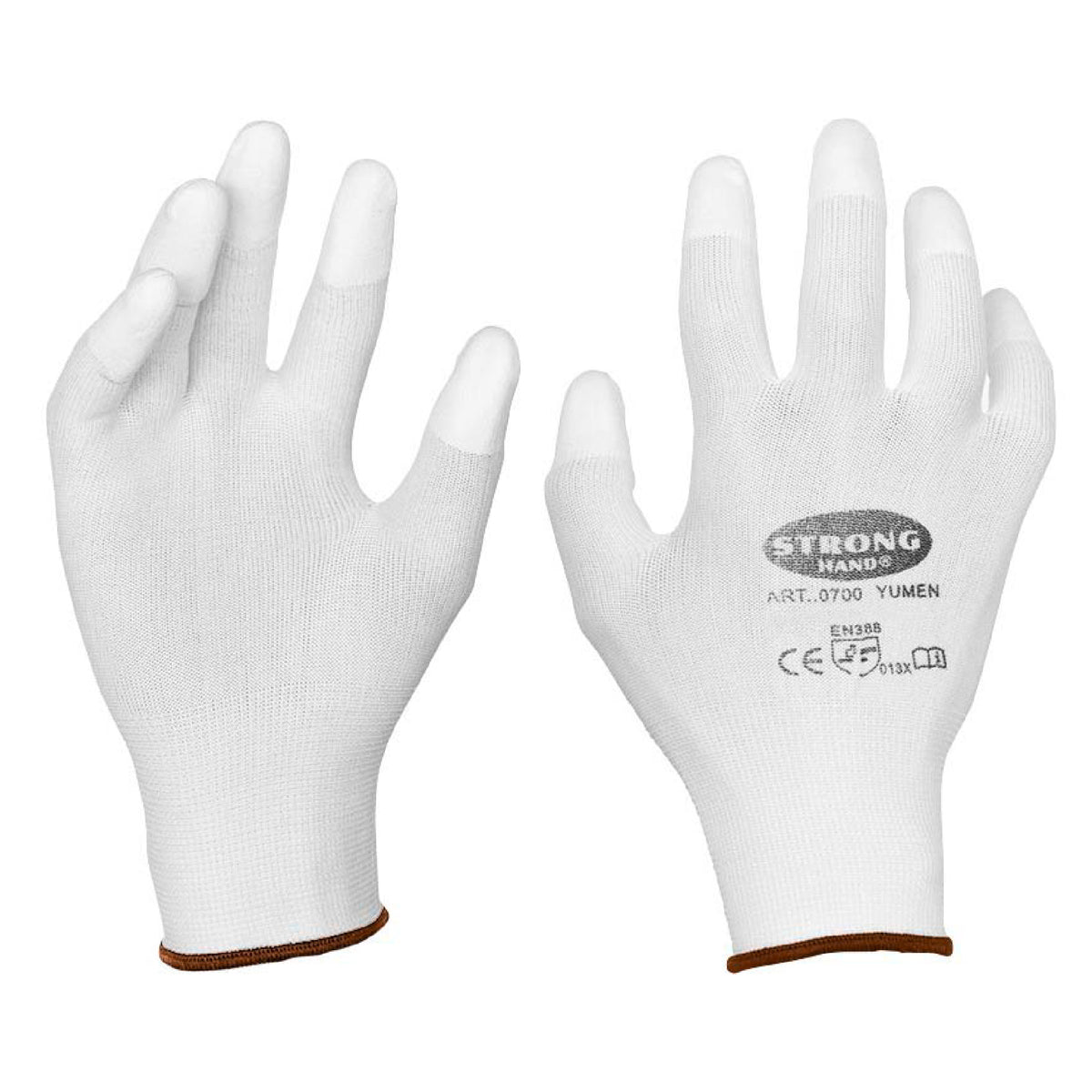 Precision work gloves with PU coated fingertips size 8