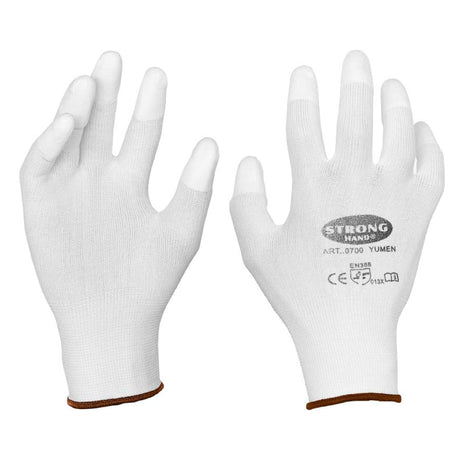 Precision work gloves with PU coated fingertips size 8