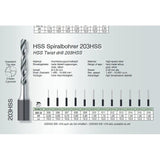 BUSCH 203HSS precision HSS jewellery drill 2.35mm shank with 2 groove spiral design