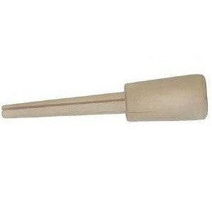 Split tapered hardwood mandrel for inside ring polishing with emery paper or cloth.