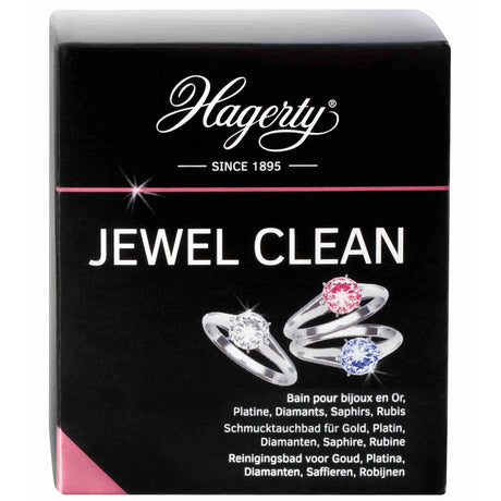 Hagerty Jewel Clean 150ml jewellery cleaning solution with dip basket for gold, platinum and diamonds