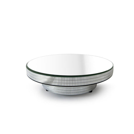 Turntable w/ Top Mirror Jewelry Display - Silver - Ø 225mm (9")